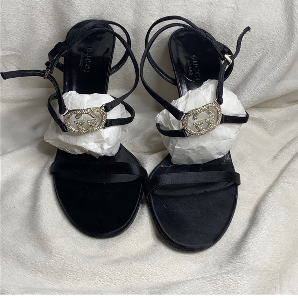Authentic Vintage Gucci Sandals w. Rhinestone GG